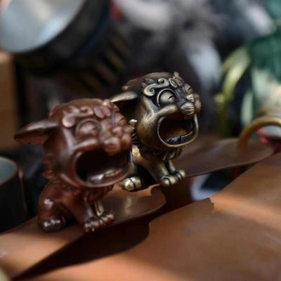 村野纳铜原创云南铜瓦猫招财福厅客创意可爱中式件小摆香插装CYT-