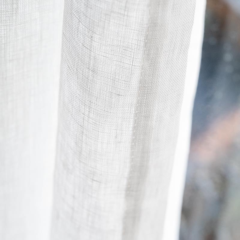 新款云朵纯亚麻白2纱4m门RWU幅 超柔垂软感飘窗阳.台纱帘 掉絮更