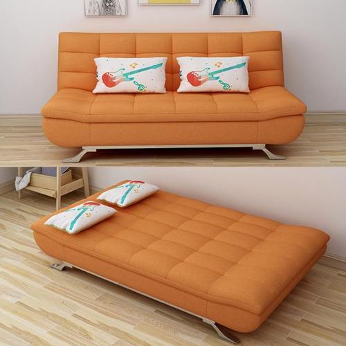 沙发床多功能折叠两用现代实木双人三人简约小户型客厅卧室棉麻布