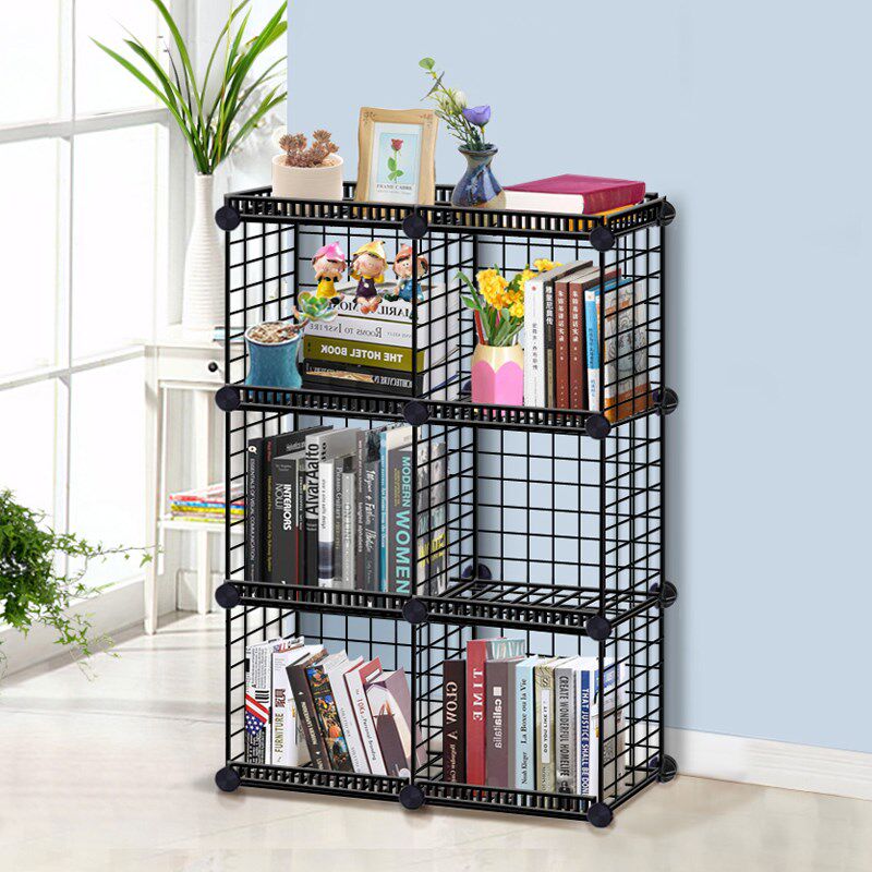 菲斯卡简易组合置物书架创意组装学生宿舍铁艺办公室书柜承重收纳