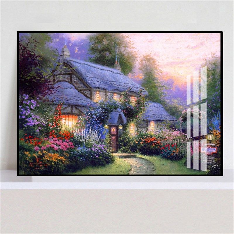 室内欧式装饰画带框风景油画客厅卧室装饰挂画宾馆酒店有框墙画