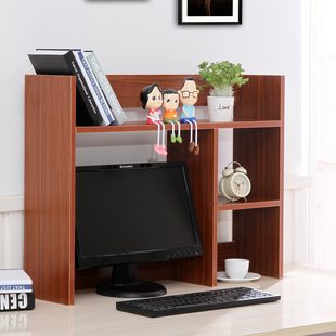 桌上书架简易书架学生书架办公桌上置物架电脑组合书架小书架包邮