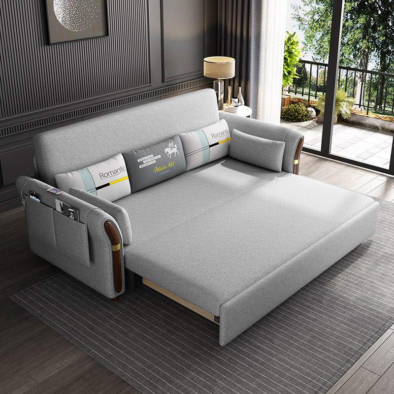 沙发床可折叠双人两用 2米 客厅三人1.8米小户型推拉床1.2米 家用