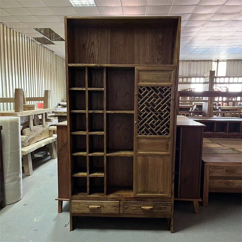 实木博古架中古茶柜侘寂风展示柜家用陈列柜民宿酒店多功能置物架,住宅家具,家用陈列柜,淘宝优惠券,粉丝福利购,淘宝优惠卷