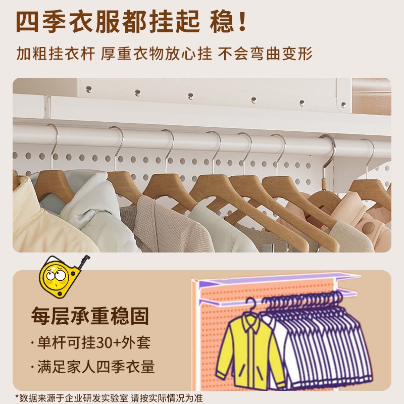 小衣柜洞洞板衣柜家用卧室小房间衣柜小户型简易组装衣柜收纳柜子