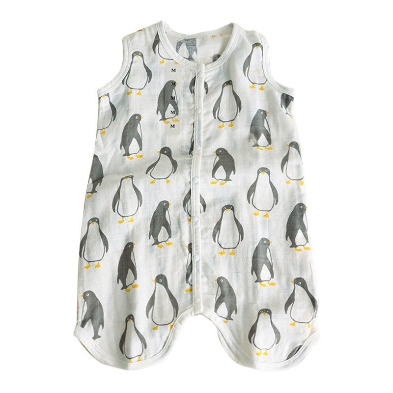 宝宝背心睡袋婴儿夏季纱布无袖防踢被子神器薄款儿童连体护肚马甲