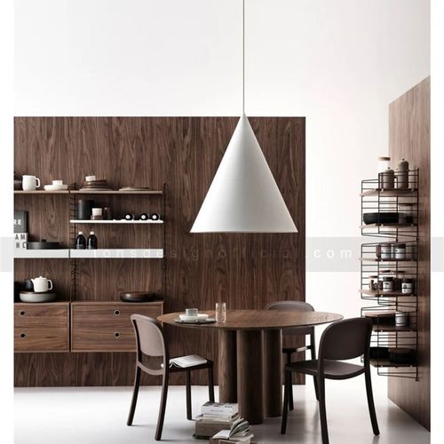 北欧纯实木轻奢圆餐桌设计师个性家具简约原木诧寂创意家用大圆桌