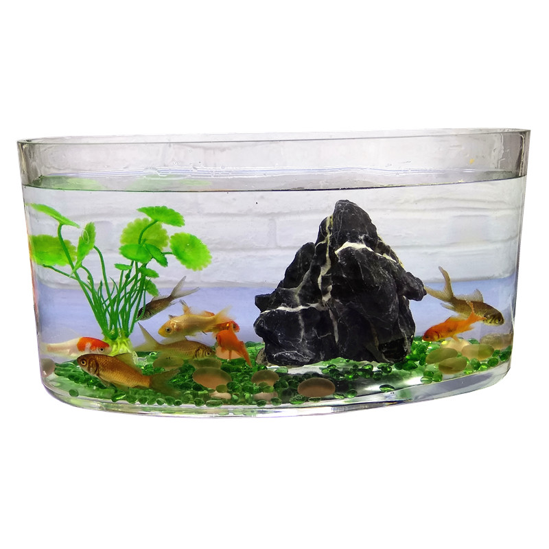 椭圆形直筒玻璃鱼缸超白玻璃无粘接玻璃缸乌龟缸简约桌面鱼缸出口,宠物/宠物食品及用品,桌面缸,淘宝优惠券,粉丝福利购,淘宝优惠卷