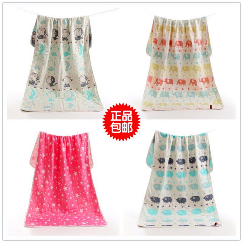 包邮五层纱布纯棉男女浴巾成人加大加厚儿童卡通盖毯柔软吸水巾