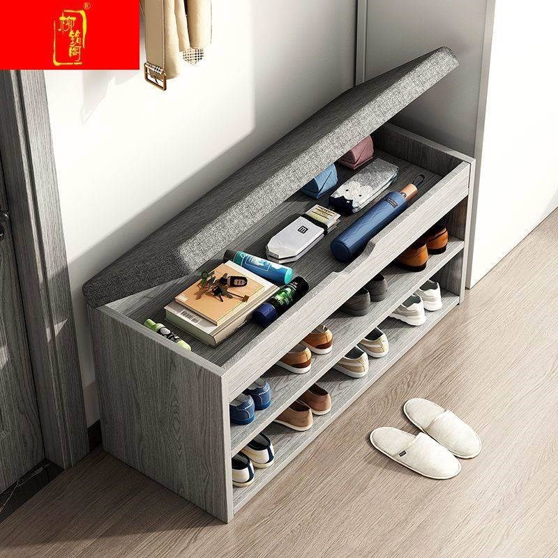 换鞋凳家用门口鞋柜可坐入户鞋架软包坐垫意式新款进门储物穿鞋凳