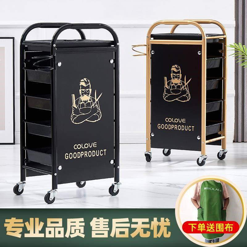 美发车发廊手推车杠车欧式美容小推车理发店烫染工具车复古