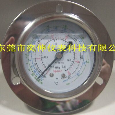 60MM背式0-3.5mpa制冷压力表，抗震充油冷媒压力表，雪种表Y-SON