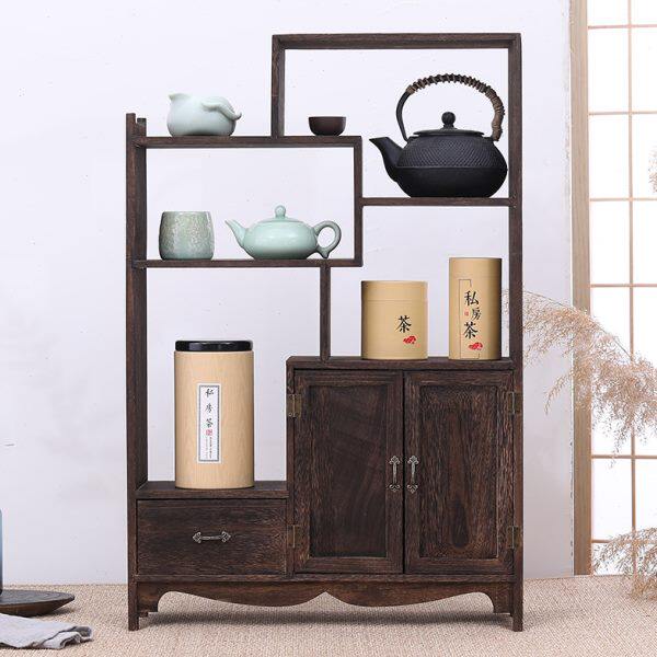 烧桐木客厅展示柜玄关隔断柜实木多宝阁古董收纳架茶壶茶道置物架