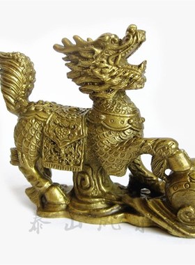 铜麒麟桌面摆件家居装饰工艺品乔迁开业办公室玄关客厅卧室店铺礼