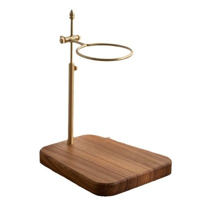 黑胡桃木黄铜咖啡手冲架复古可调节V60滤杯手冲咖啡支架配套器具