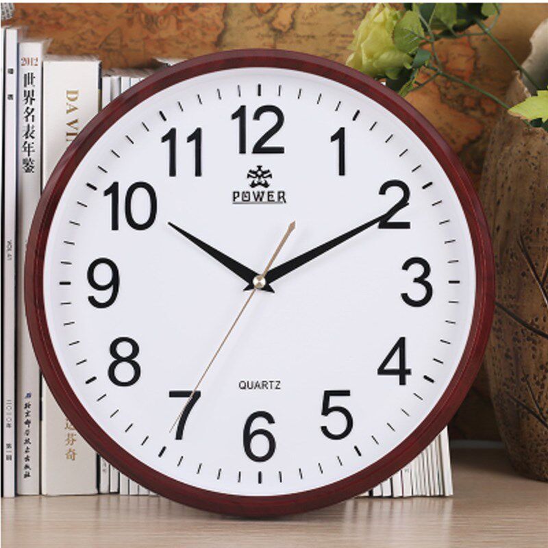 霸王静音石英钟挂钟挂表时钟表客厅方形12寸个性创意时尚简约801