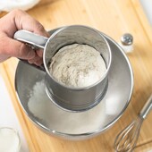 法焙客粉筛手持半自动面粉筛家用过滤网筛子筛网烘焙工具撒粉神器