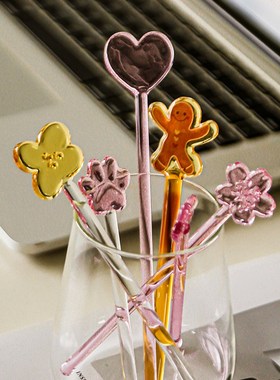 VIANNA丨彩色COLI搅拌棒玻璃咖啡搅拌勺奶粉搅拌棒调酒棒拌酸奶