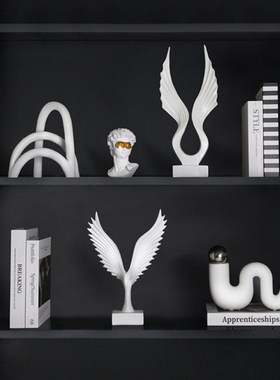 抽象艺术摆件高级感小众轻奢新房客厅酒柜软装饰品玄关柜子工艺品