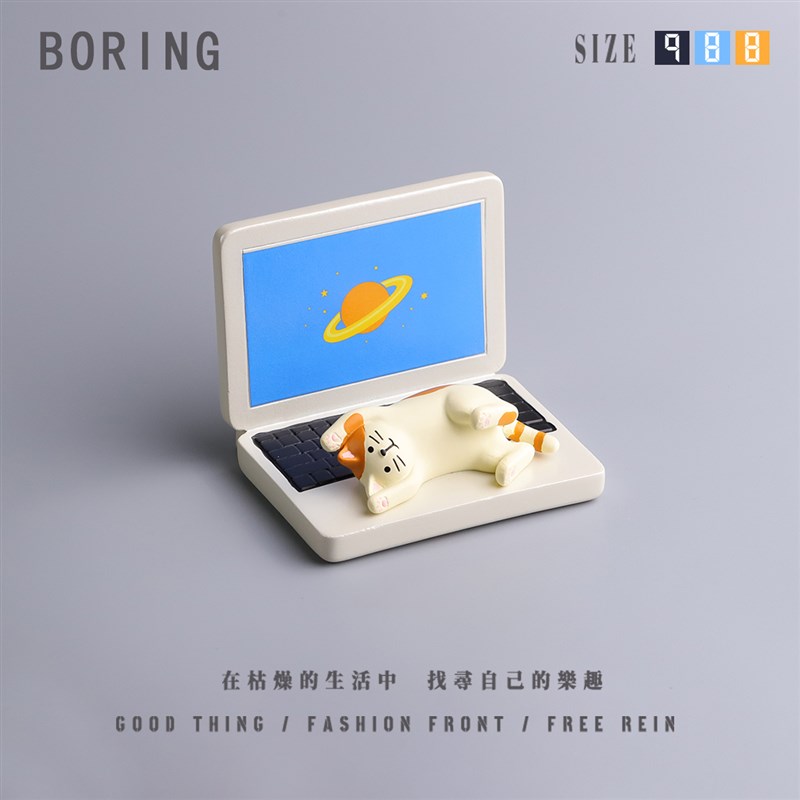 遇见丨笔记本猫咪手机支架可爱软萌动物桌面摆件办公送女生小礼品