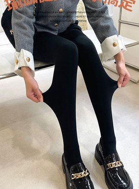 高个子180CM打底裤秋冬季加厚加长版女加绒连裤袜黑色显瘦不掉裆