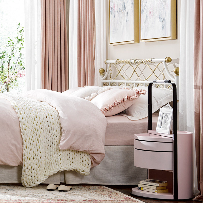 RICH HOME 铁艺双人床美式乡村铁床北欧环保无甲醛铁床1.8米1.5米