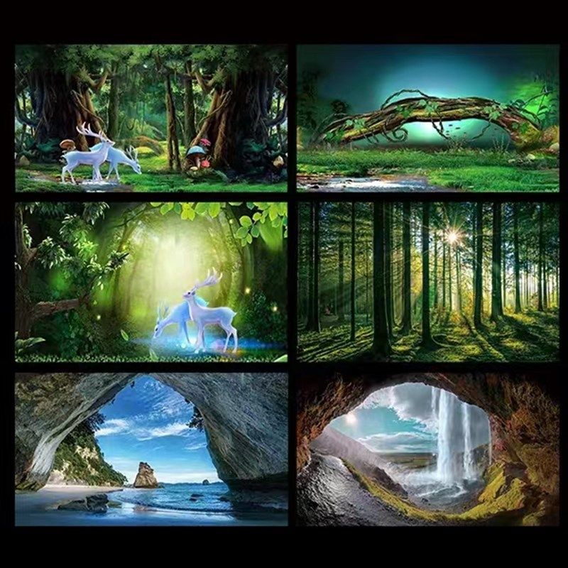 鱼缸背景纸画高清图3d立体壁纸梦幻森林风景山水系列,宠物/宠物食品及用品,底柜/落地缸,淘宝优惠券,粉丝福利购,淘宝优惠卷