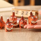 如虎添翼木雕老虎汽车钥匙扣挂件男女可爱生肖虎钥匙挂饰包包吊坠