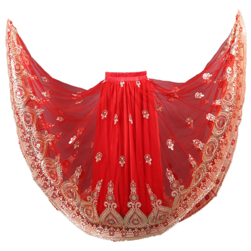 新疆舞蹈服大摆裙演出服绣花网纱半身裙维吾尔族广场舞中长大摆裙,女装/女士精品,民族服装/舞台装,淘宝优惠券,粉丝福利购,淘宝优惠卷