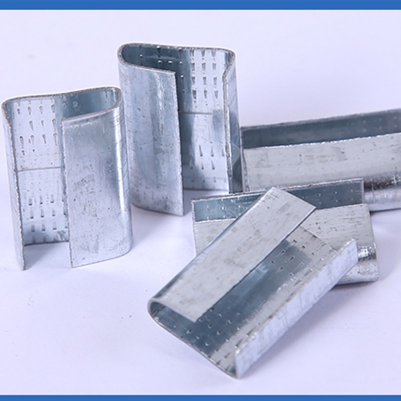 打包扣16f08塑钢扣 打包带连接贴片 塑钢扣镀锌铁扣