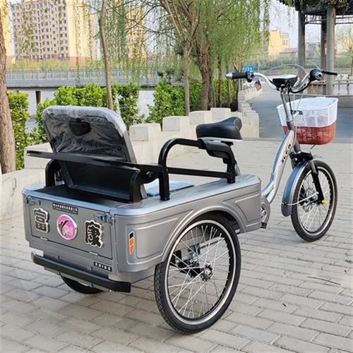 新款老年人脚蹬三轮车成人电动助力脚踏代步车人力锻炼客货二用自