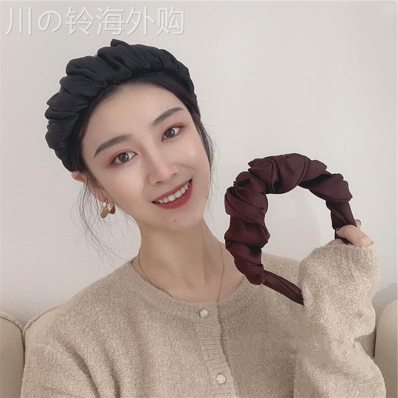 韩国网红外出增高颅顶法式发箍简约褶皱头箍气质淑女高级压发发卡