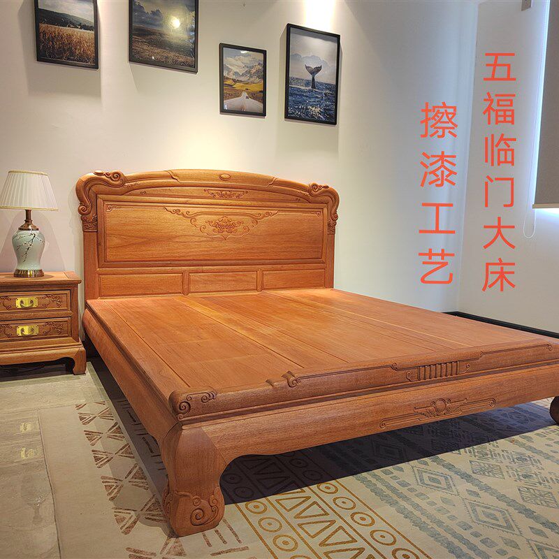 红木大脚床菠萝i格实木家具双人床中式1.8米婚床花梨木1.5米床原