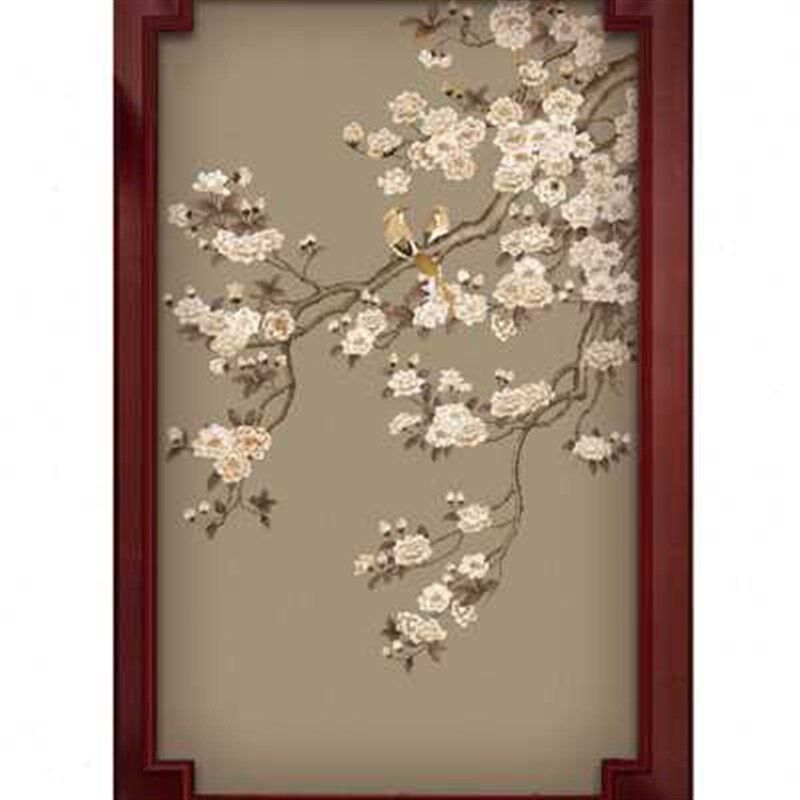 电视背景墙壁纸枝头玄关隔断花鸟客厅卧室影视墙墙纸定制壁画墙布