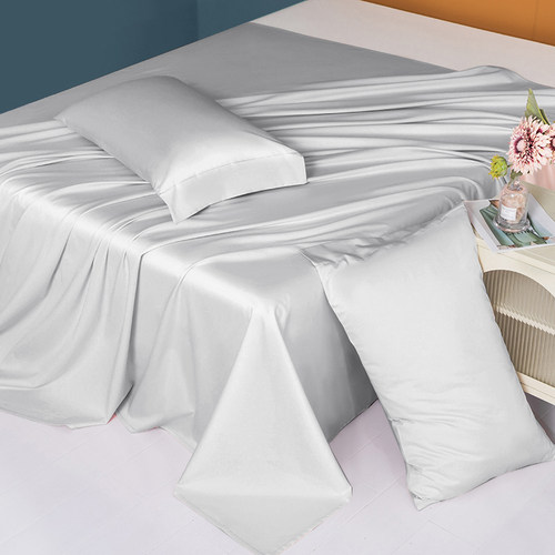 120支新疆长绒棉床单单件纯棉单人全棉被单宿舍纯色三件套定制夏