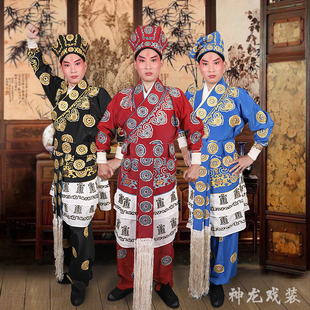 戏剧戏曲京剧越戏服 古装演出打衣 三岔口武生服装武将衣团花抱衣