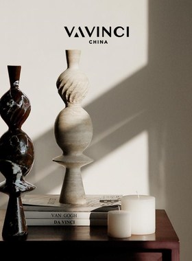 梵其几何大理石艺术装饰摆件中古现代侘寂风客厅壁龛拍摄道具雕塑