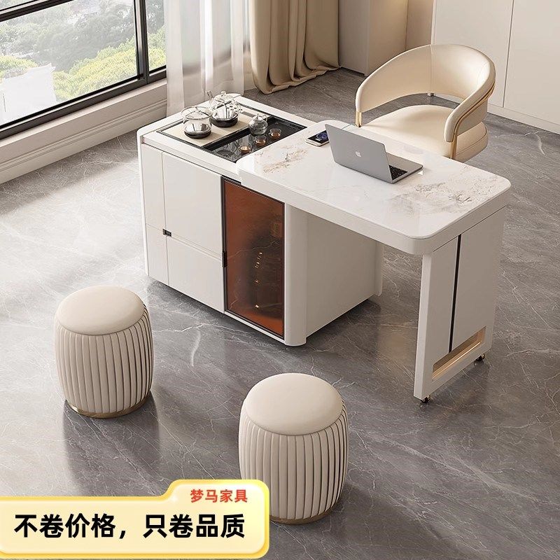 岩板语音升降茶桌家用多功能简约小户型阳台可移动伸缩智能小茶车,住宅家具,家用茶台/茶桌,淘宝优惠券,粉丝福利购,淘宝优惠卷