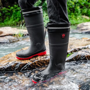 男钢头钢底板防砸防刺穿防水靴工地安全雨鞋 劳保水鞋 雨靴 45码