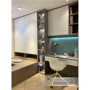 全屋定制榻榻米床衣柜飘窗t柜衣帽间整体平开门衣橱收纳储物柜环