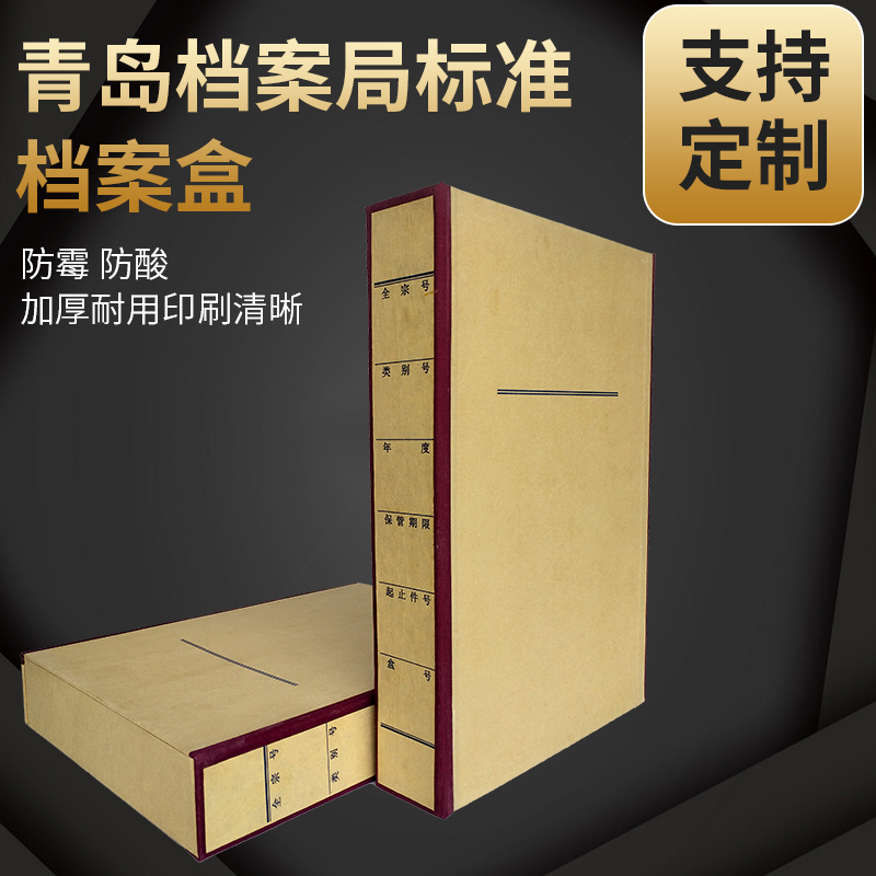 青岛市档案局标准硬纸板a4档案盒10个装A4档案盒一体成型加厚纸质