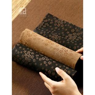 贵红手工老料香云纱双面茶垫禅宗风格 彷古茶盘垫桌旗布桌布茶布桌