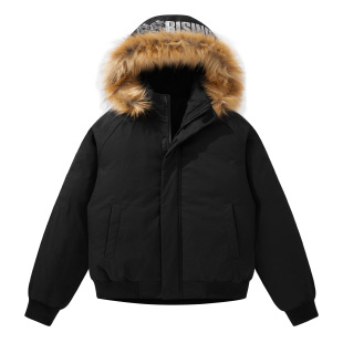 88rising美式款连帽毛领派克宽松百搭休闲鸭绒羽绒服外套男女同款