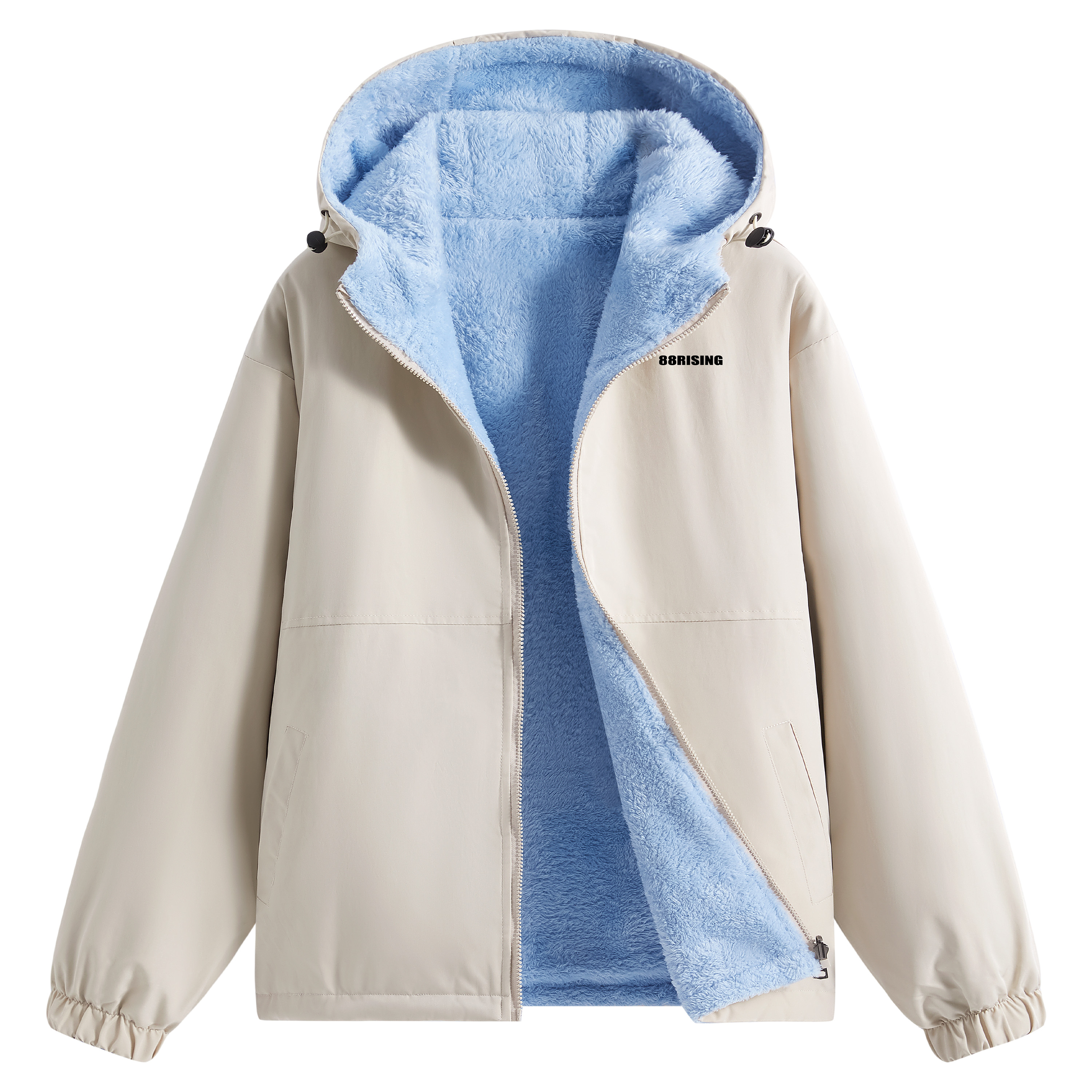 88rising双面穿纯色简约加绒外套