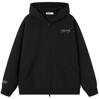 88rising刺绣双拉链开衫连帽卫衣