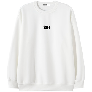 套头圆领卫衣男女款 八八上升88rising纯色潮流落肩款 简约宽松美式