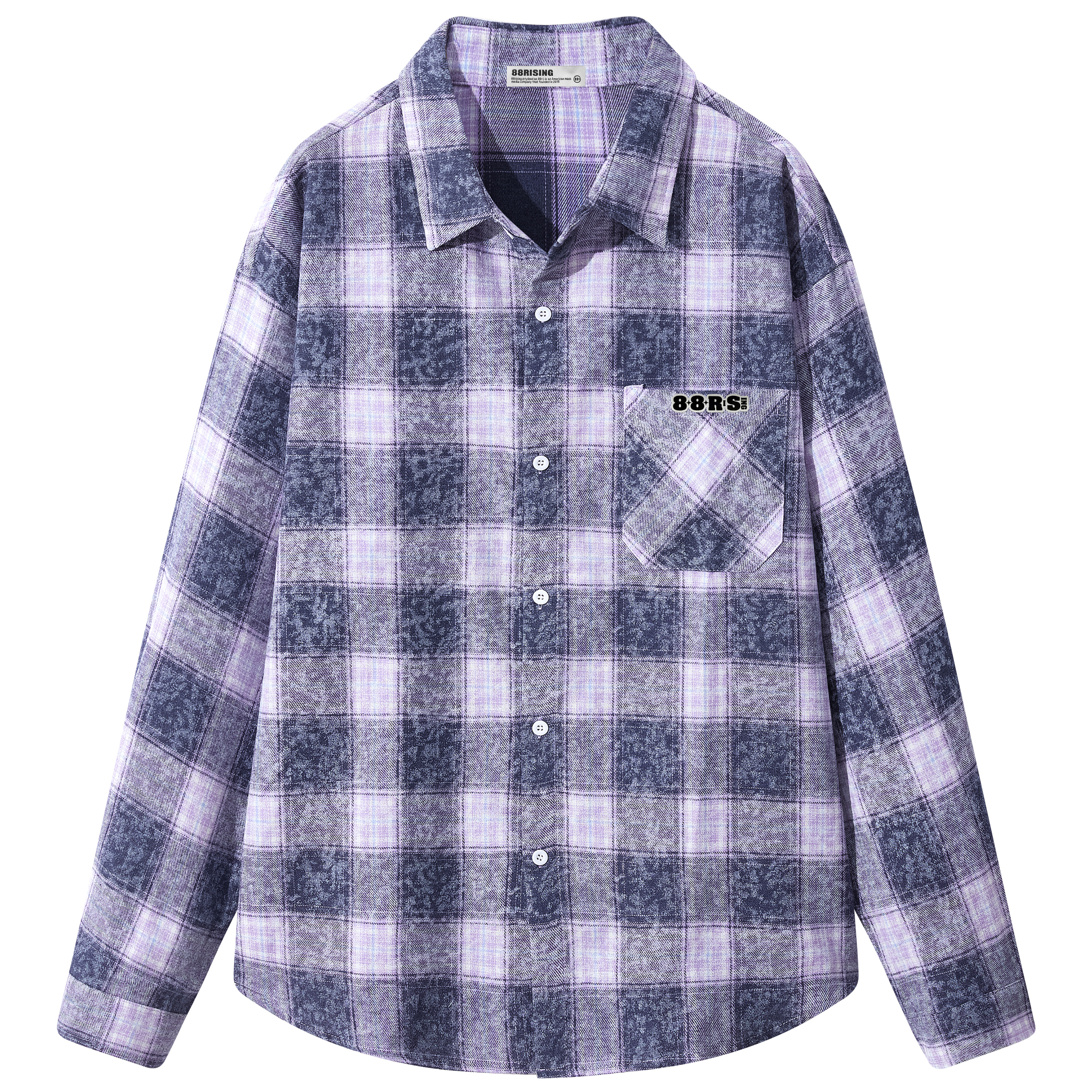 88rising格子百搭翻领长袖衬衫