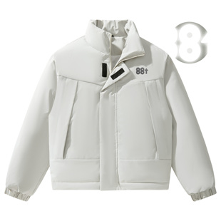 88rising纯色通勤百搭高领棉袄外套防风保暖简约休闲棉服男女同款