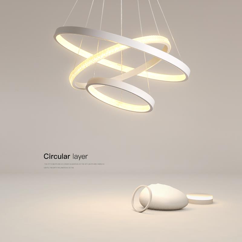 吊灯LED客厅灯现代简约圆环创意大厅饭厅灯大气主卧室灯中山灯具