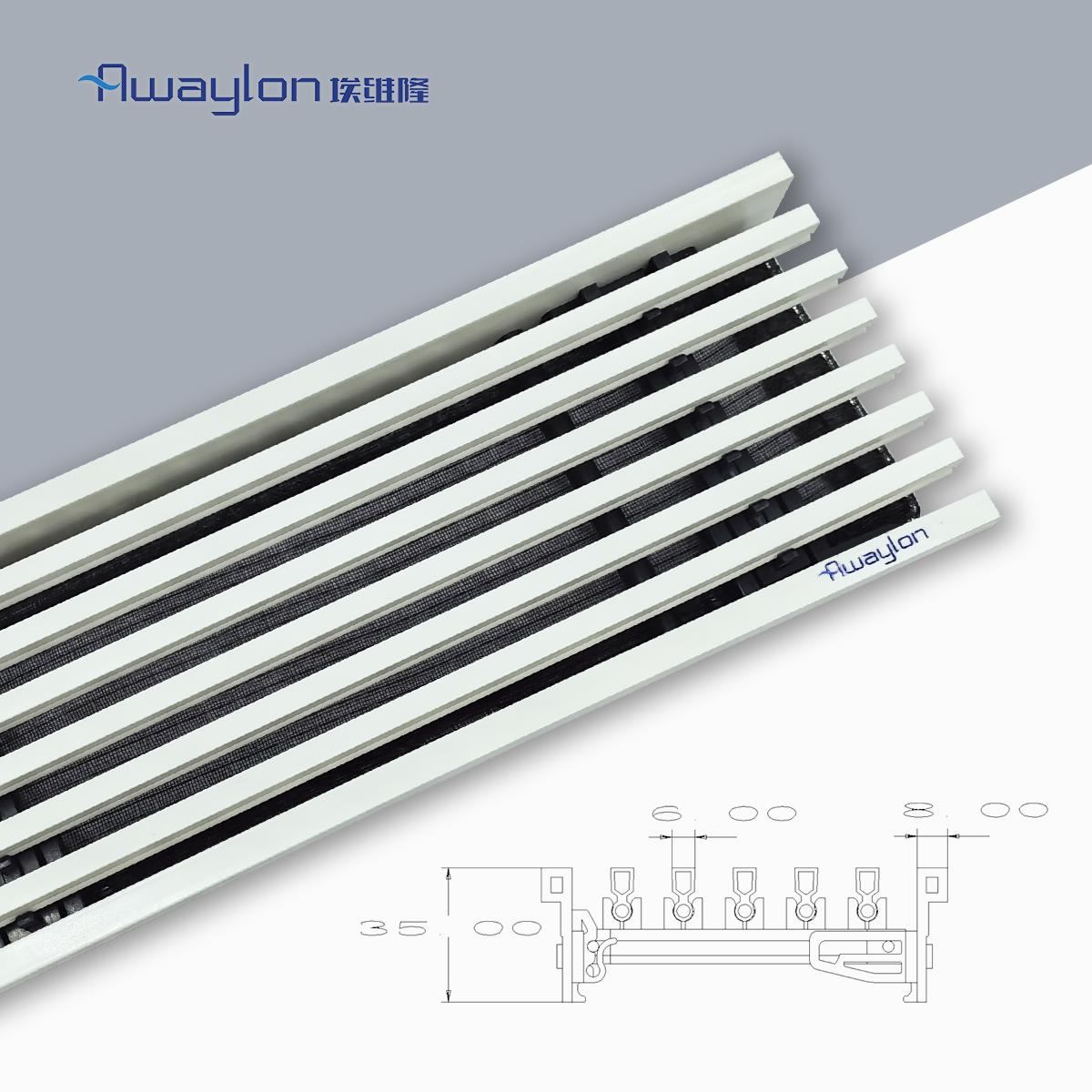 Awaylon现代极简风格隐形无框环保PVC线形可拆内嵌款空调出风口